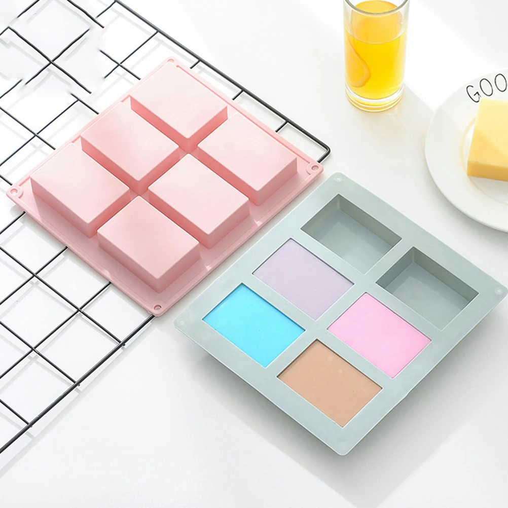 

2 Pcs Rectangular Soap Mold Flexible Reusable Silicone DIY Craft Supplies for Chocolate Cake Square Mold