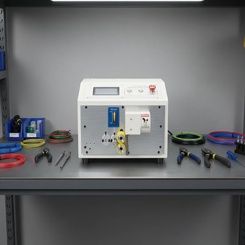 

SWT-608-QG-2S Automatic Wire Tube Sleeving Pipe Cutting Machine Dual-Wheel Cable Stripping Peeler for Electrical Wiring