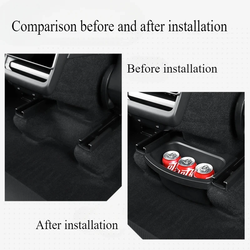 TPE Rear Seat Storage Box for Tesla Model Y Juniper 2025 2026-UP Organizer Center Console Bins Backseat Garbage Car Accessories