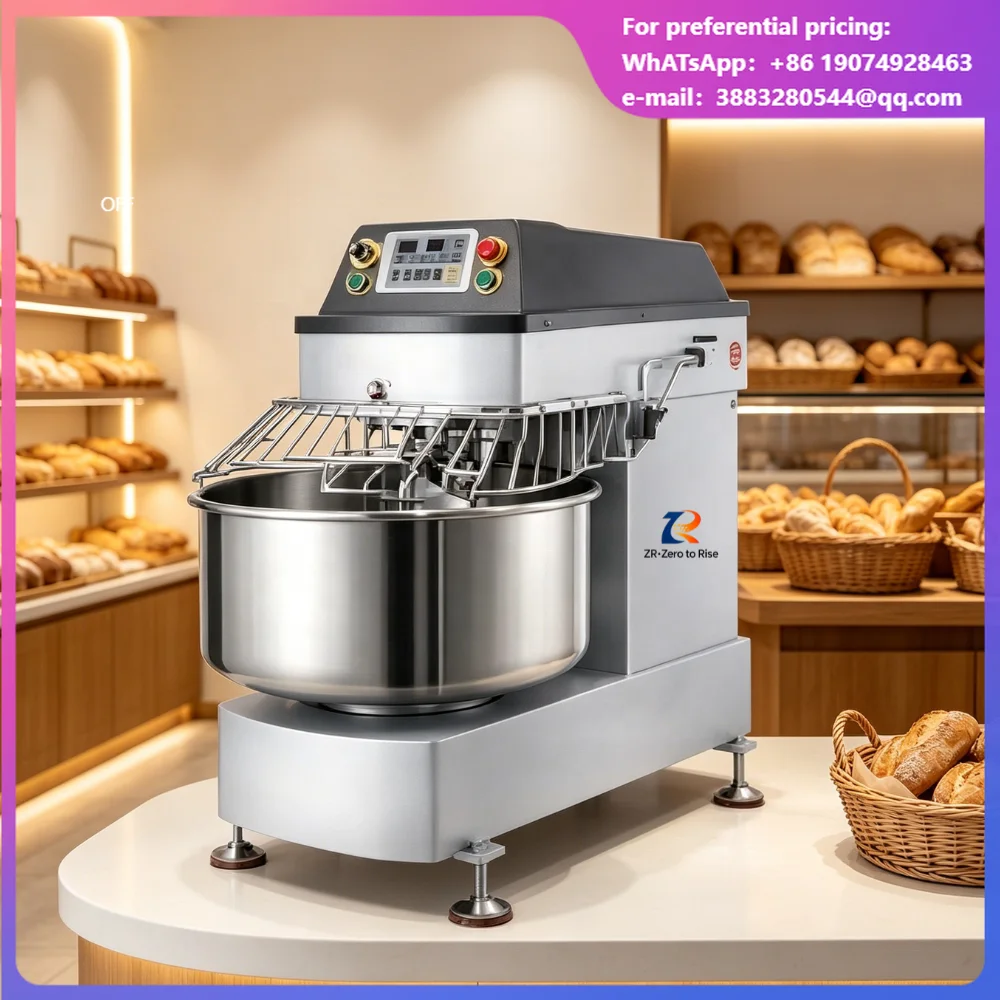 Customer Favorite 5-40L Silent Dual Motion Dual Speed Electric Motor Safe Operation For Restaurant Dough Kneading Spiral Mixer