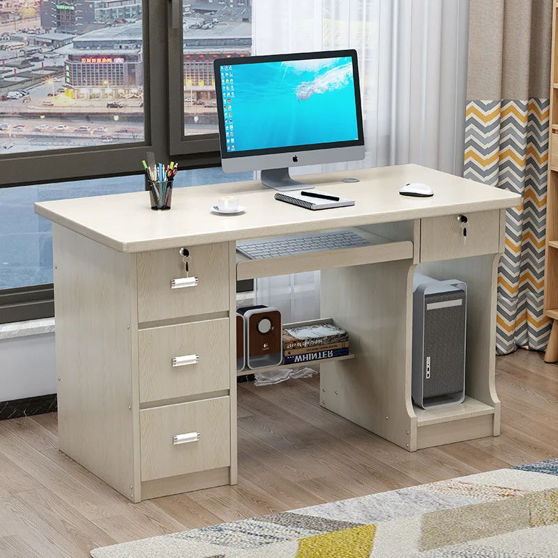 Home Office Desk Writing Table Study Desk — Minimalist Black Computer Workstation Single-Person Bedroom Desk Office Furniture