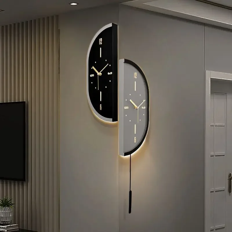 

Corner Wall Clock Living Room Clock Wall Mounted Silent Display Wall Clock Modern Design Home Decor on Sale