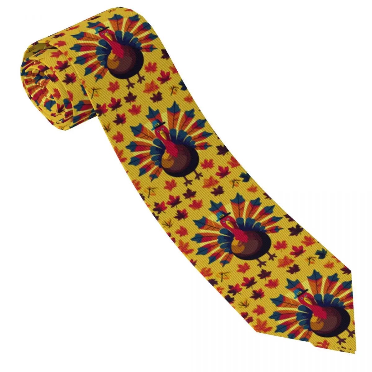 Custom Thanksgiving Turkey Fashion Tie Men Mens Suit Tie For Thanksgiving Day