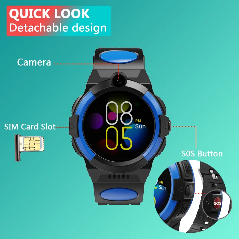 4G KidsSmart Watch GPS tracking location camera Phone call children smartwatch VideoCall App Control