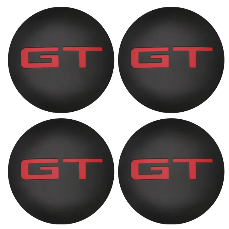 4Pcs Car GT Emblem Hub Center Cover Wheel Sticker for Ford Mustang Mercedes Benz Volkswagen golf BMW audi Tesla FIAT KIA Volvo