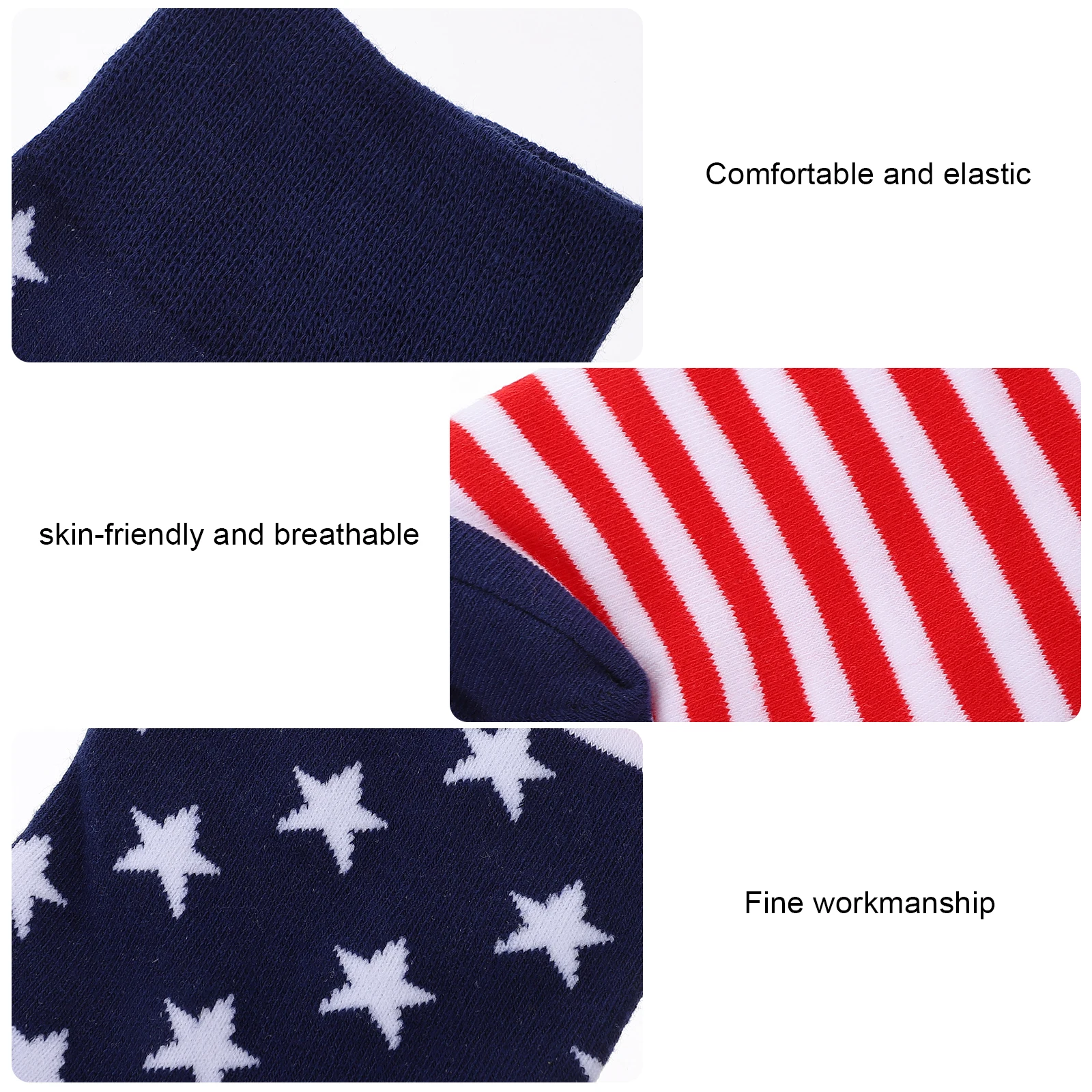 

Skateboard Cotton Socks American Flag Stripe Breathable Lightweight Comfortable Medium Tube for Winter