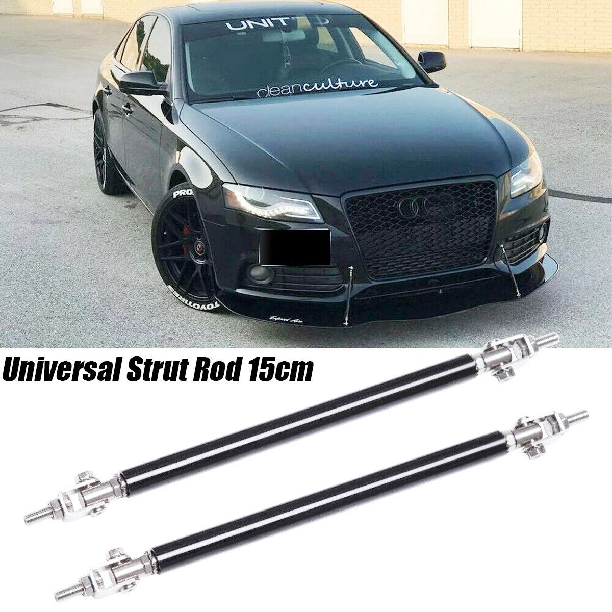 15cm Universal Front Rear Bumper Strut Bars Splitter Support Rod For Audi A3 A4 B6 B8 B7 B5 B9 A6 C5 C6 C7 A5 Q5 Q7 8P 8V 8L