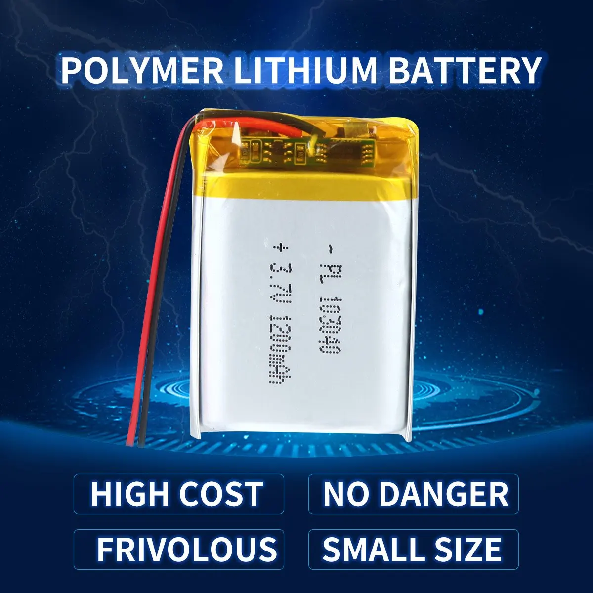 3.7V 1200mAh 103040 Rechargeable Lipo Battery length 42mm