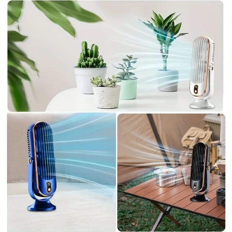 Neuer Verbesserter Tragbarer Schreibtischventilator mit Doppelmotor, Große Kapazität, Wiederaufladbarer Akku, Moderner USB-Kühlventilator, Leiser Persönlicher Ventilator für Unterwegs – Detail 21