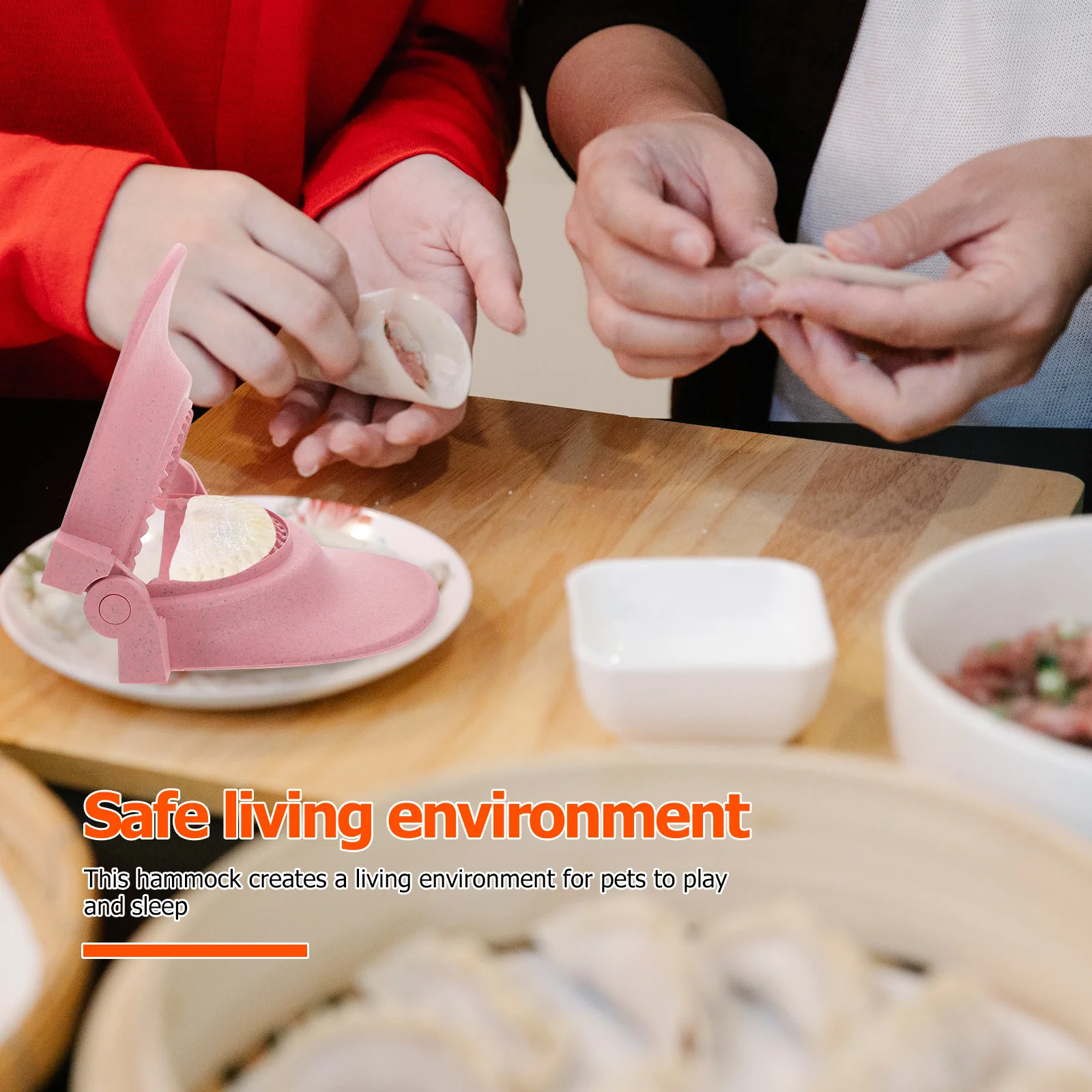 

1Pcs Dumpling Press Maker Pink Automatic Trimming Dumpling Wrapper Cutter Manual Kitchen Tool for DIY Dumplings Wontons Ravioli