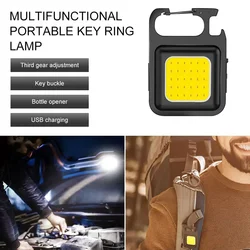 Multifunctional COB Flashlight Portable Camping Lamp Rechargeable Keychain Light Magnetic Repair Light Outdoor Emergency Lamp