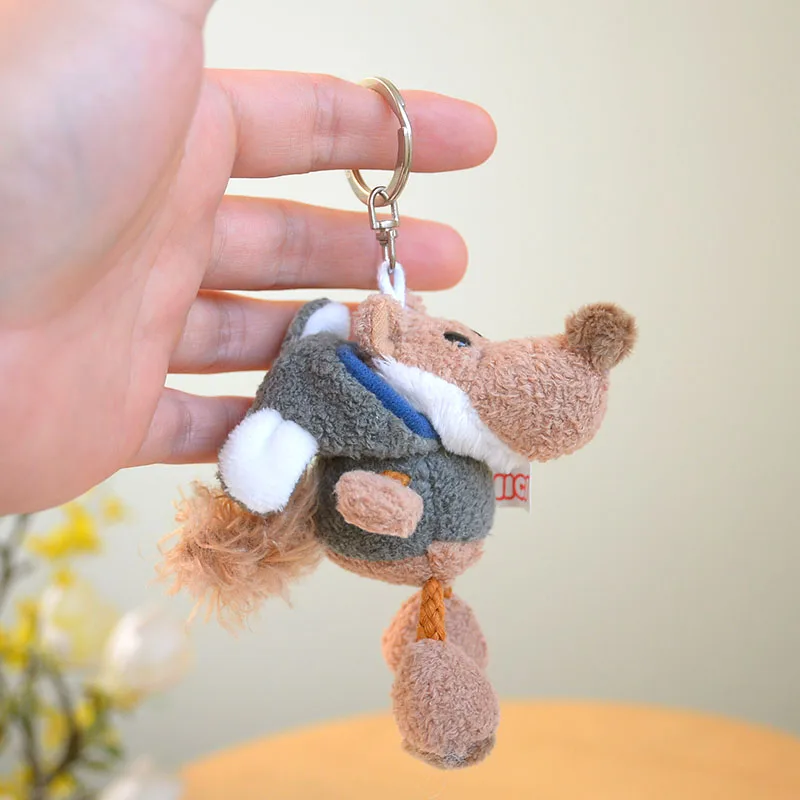 Nice Wolf Turn To Sheep Lamb Hooded Clothes Soft Stuffed Doll Small Pendant Key Ring Girl Boy Birthday Christmas Gift 1pc