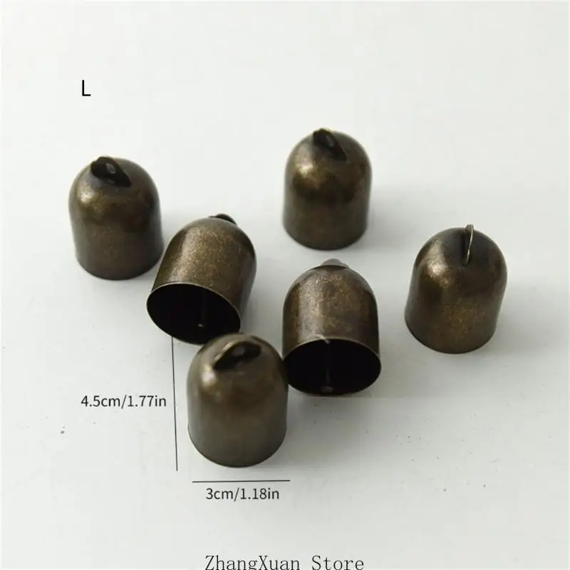 Antike Metallglocken zum Aufhängen, 6er-Set für Weihnachtsbaumkranz, 3 x – Detail 6