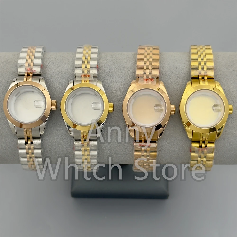 NH05 Watch Part Lady's 28mm Stainless Steel Silver Gold Rose Watch Case With 20.5mm Dial Hand Set Fit NH05 NH06 Movement