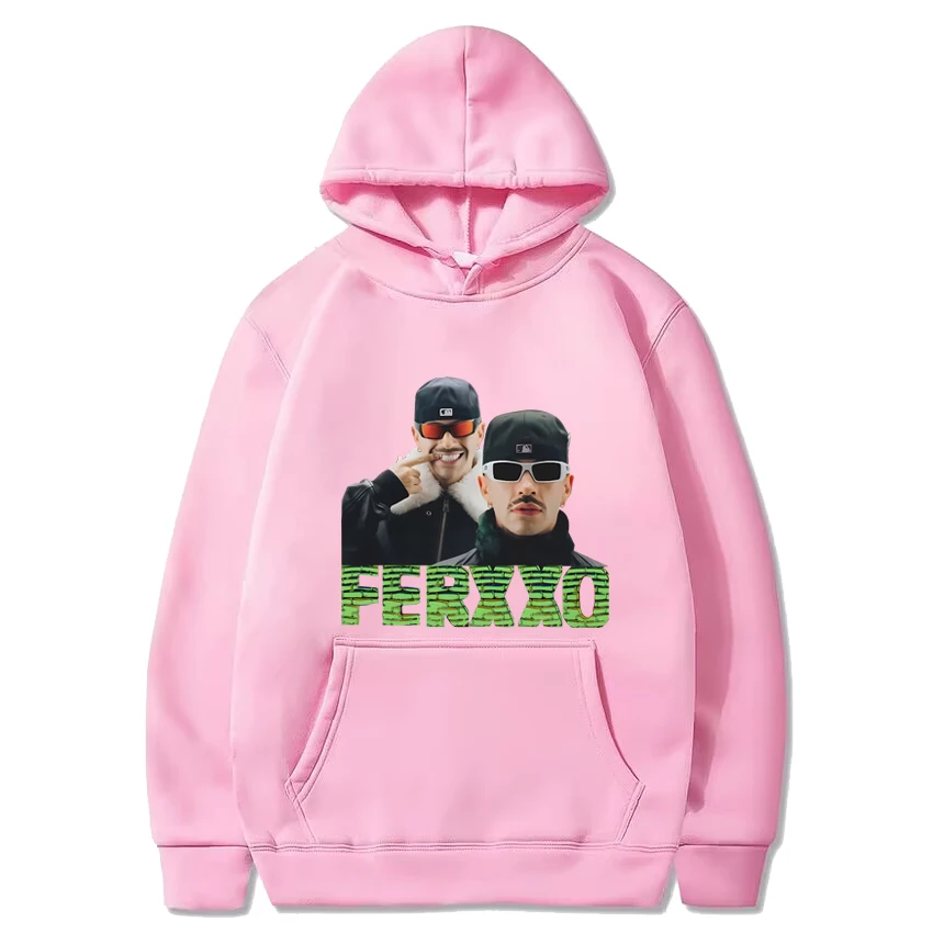 Rapper Feid Ferxxo tour 2024 Hoodie hitam grafis Pria Wanita vintage hip hop pakaian jalanan kaus lengan panjang uniseks