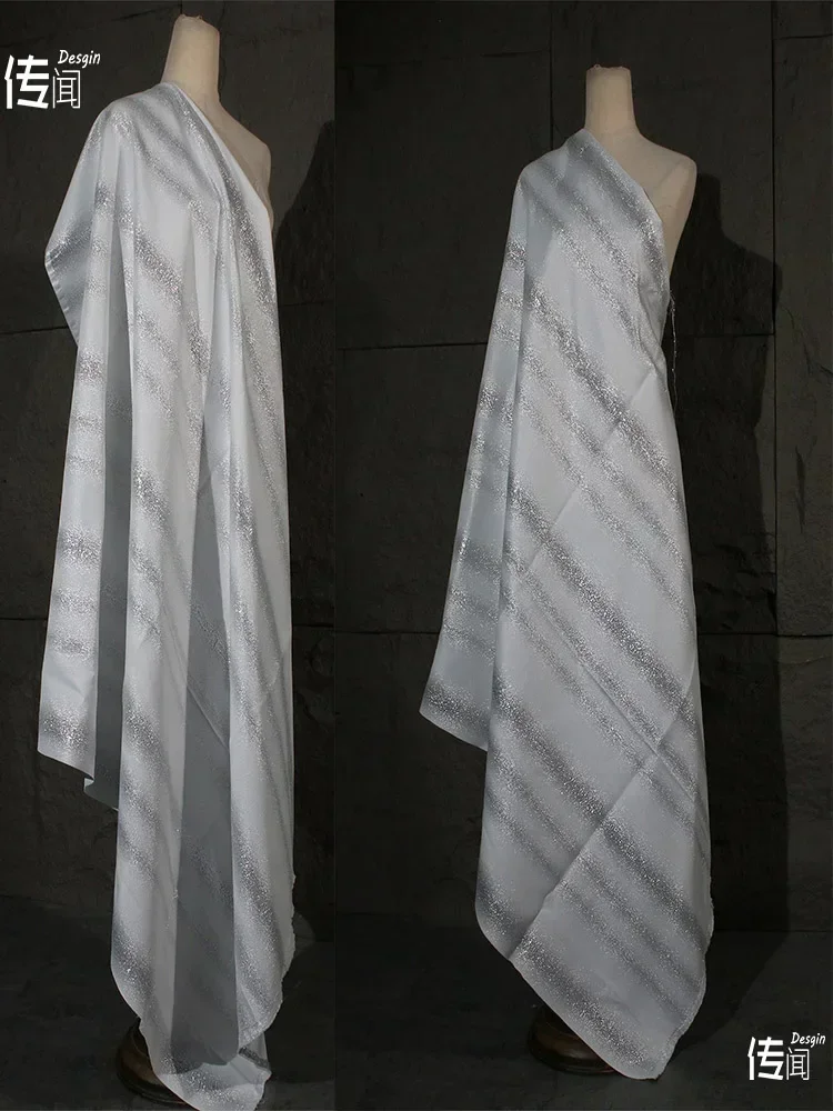 

Полосатая жаккардовая ткань для платьев ханьфу, дизайнерская ткань для пошива одежды своими руками, материал в метрах