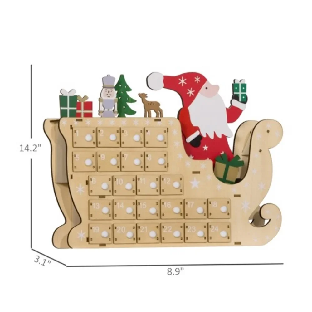 Santa Claus sleigh shape for added festive glamourThe 24-day countdown drawer is stocked with daily treats and surprises