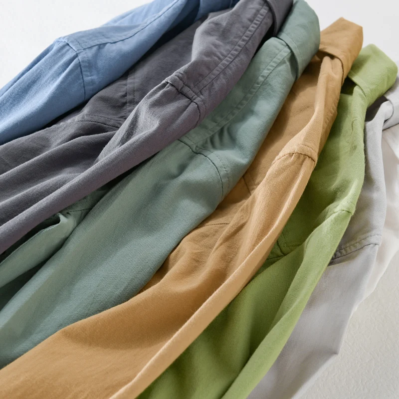 100% Cotton New Stylish Long-sleeved Quality Shirt Men Brand Casual Trendy Solid 7Color Top Clothes Plus Size Chemise Homme