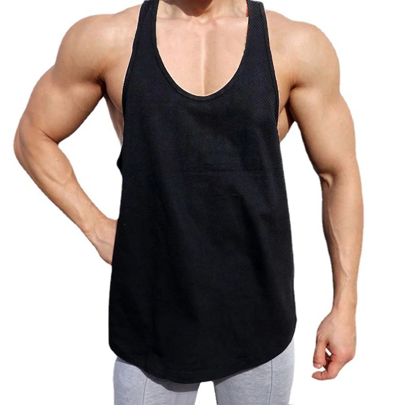 Sommer Mesh Tank Top Gym Stringer Fitness Kleidung und Rücken Bodybuilding Weste Workout Muskel ärmelloses Shirt