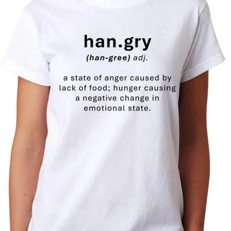 Hangry Definition T Shirt Hungry Angry Foody Ladies Dinner Food Top
