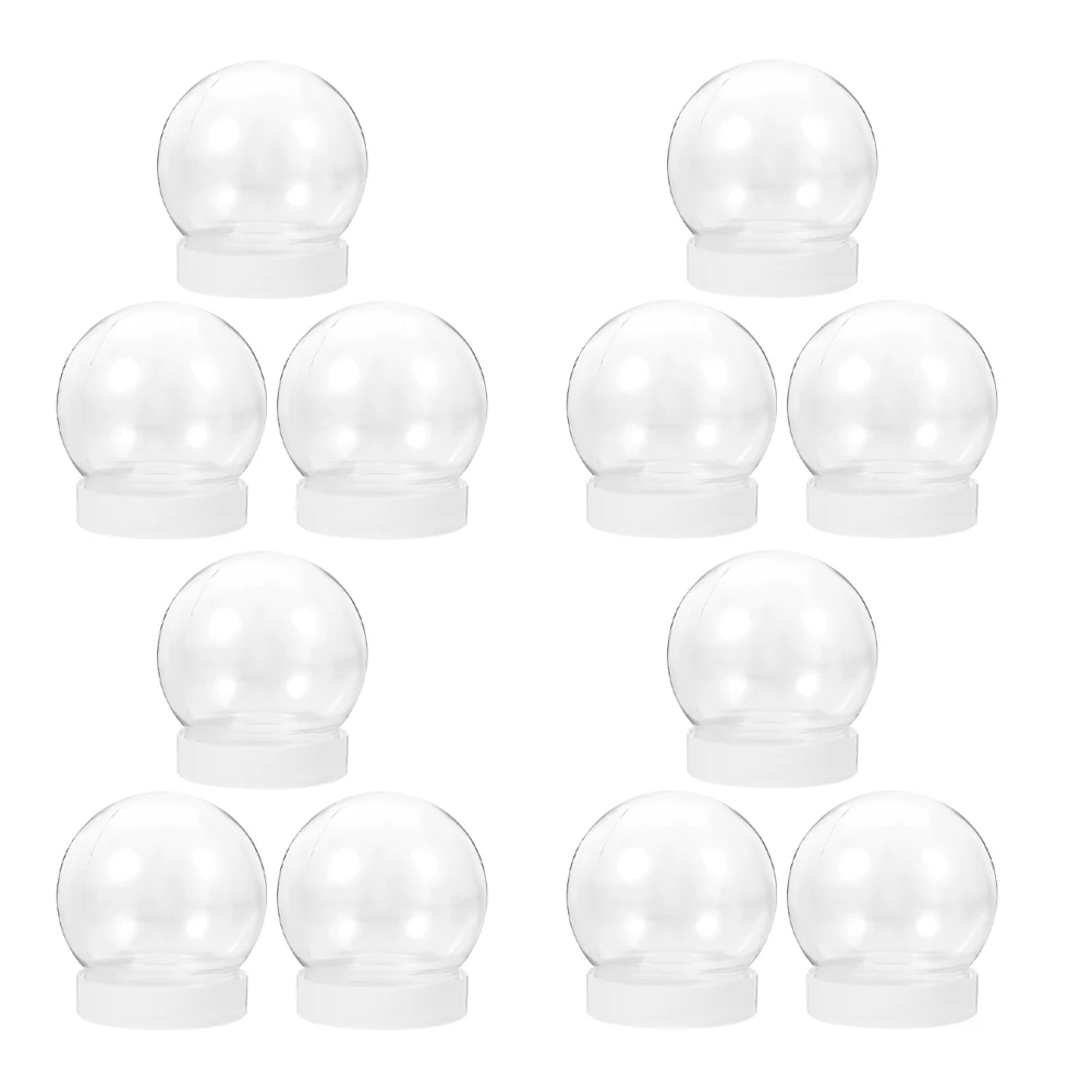 

12pcs Snow Globe Accessories Clear Plastic Water Globes Diy Crafts Making Empty Christmas Decorations Practical Creative
