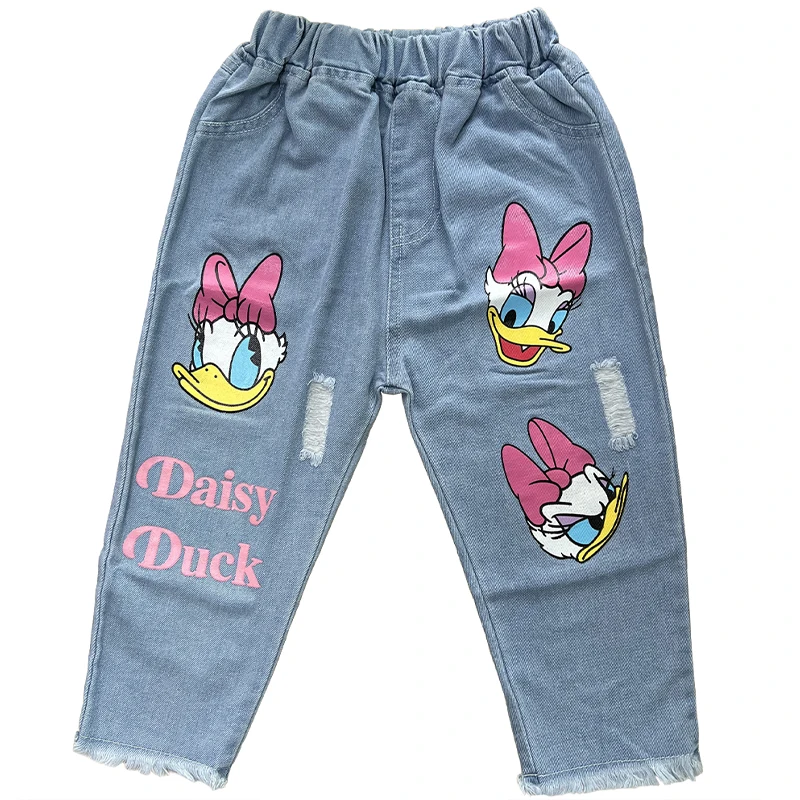 Summer Baby Girls Clothes Kids Cartoon Minnie Mouse Cotton T-shirt Daisy Jeans Pants 2Pcs/Set For 2-6 Years Children Clothing