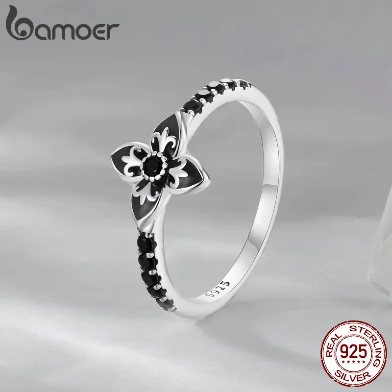 Women's 925 Sterling Silver Nightfall Flower Ring
