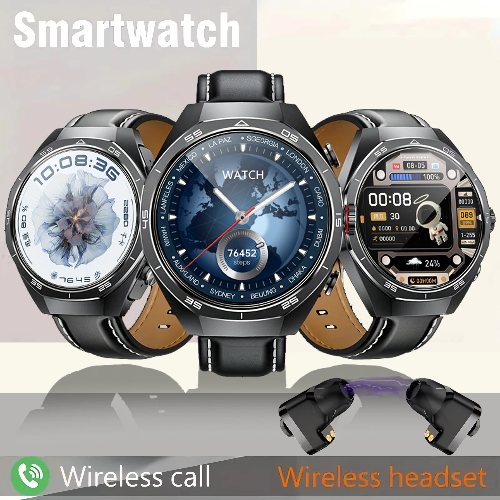 

For Xiaomi New 2 in 1 Smart Watch With Earbuds Smartwatch TWS Bluetooth Earphone Heart Rate Blood Oxygen Monitor Sports Watch