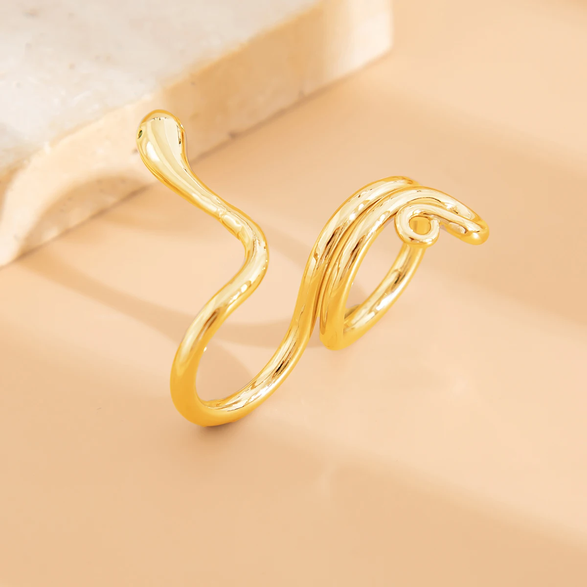 Ingemark 6 Styles Unique Large Petal Flower Twisted Wave Rings for Women Vintage Geometric Adjustable Ring Jewelry Steampunk Men