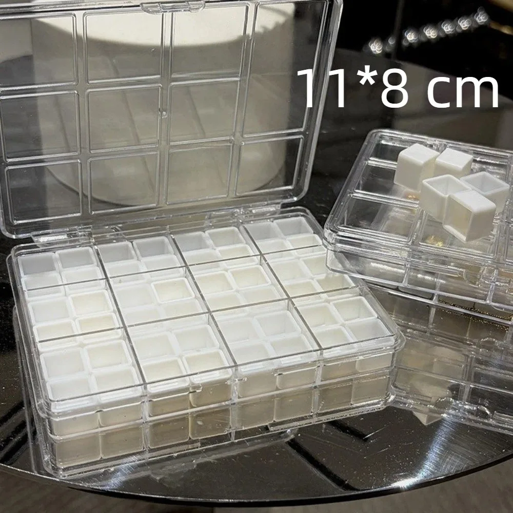 48 Grids Nail Accessories Storage Box Big Size Transparent Jewelry Earrings Display Box Stackable Four Grid
