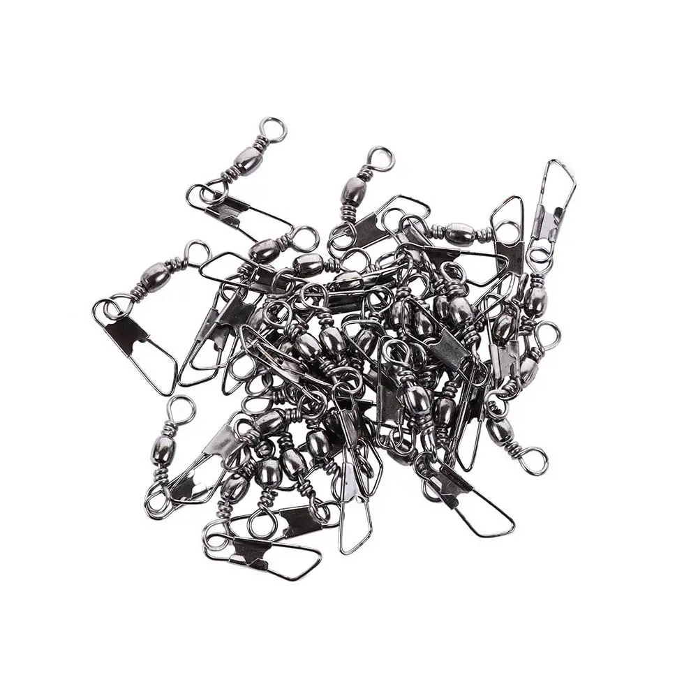 100PCS/pack Tool Tackle Swivels Solid Rings Fishing Pins Hanging Snap Fishing Line Connector