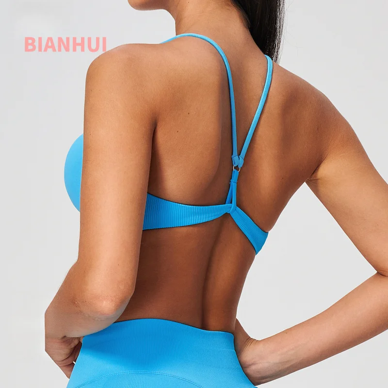 Women Seamless Sports Bra Thin Adjustable Straps Shockproof Quick Dry Breathable Back Beauty Yoga Gym Pilates Workout Bra