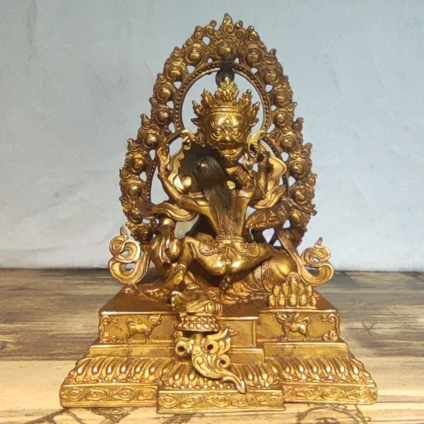 

24cm Tibet Buddhism Bronze Boddhisattva Goddess Tantric Tibetan Buddhism Happy Buddha Statue