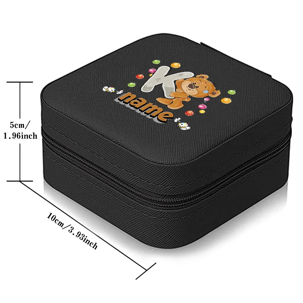 Personalized Customized Name Jewelry Casket Portable Jewelry Earring Organizer Display New Women's Large Capacity Cosmetic Bag
