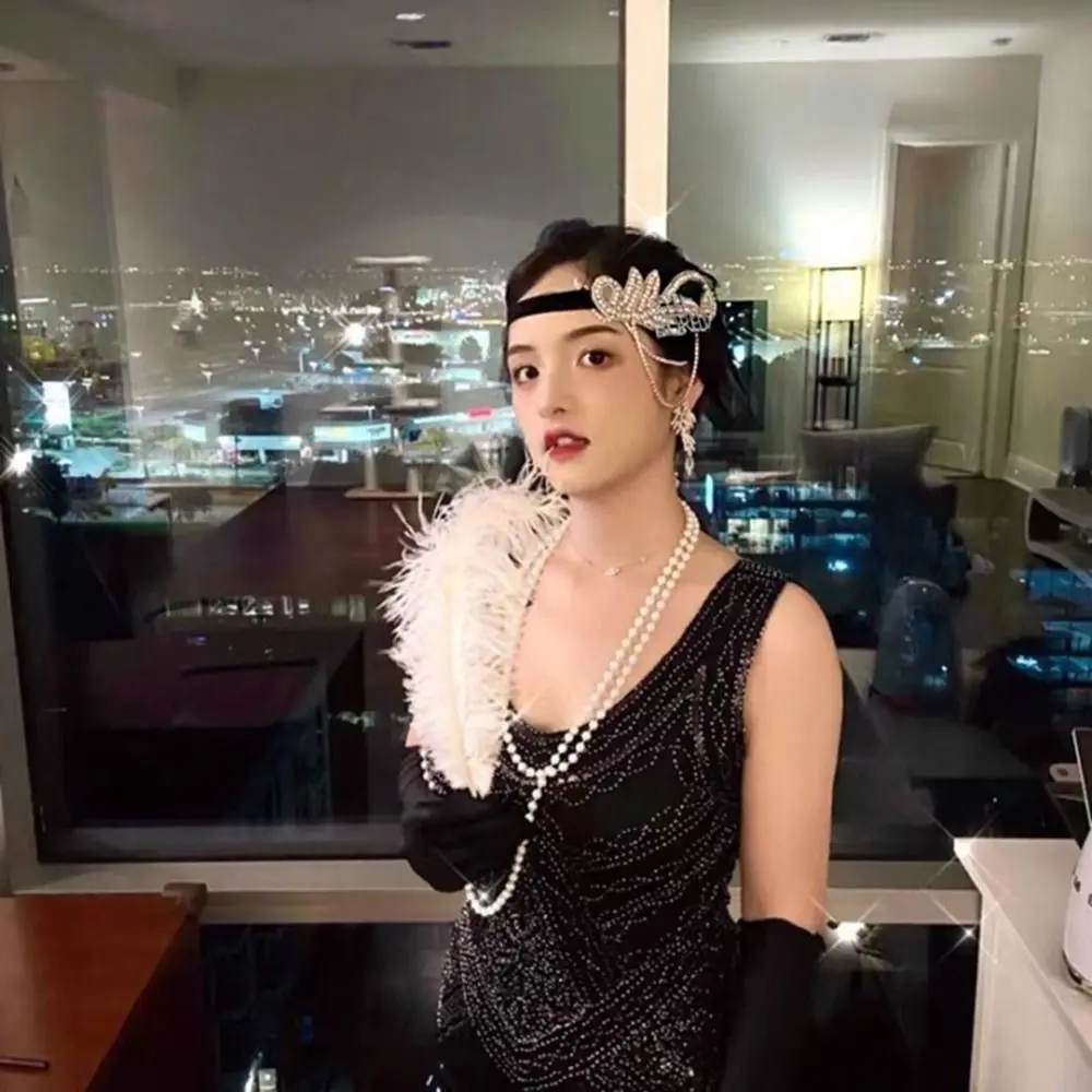 Nappe Accessori per capelli Fascia per capelli con paillettes Fascia per capelli in stile coreano Accessori per capelli per feste in maschera Copricapo di piume