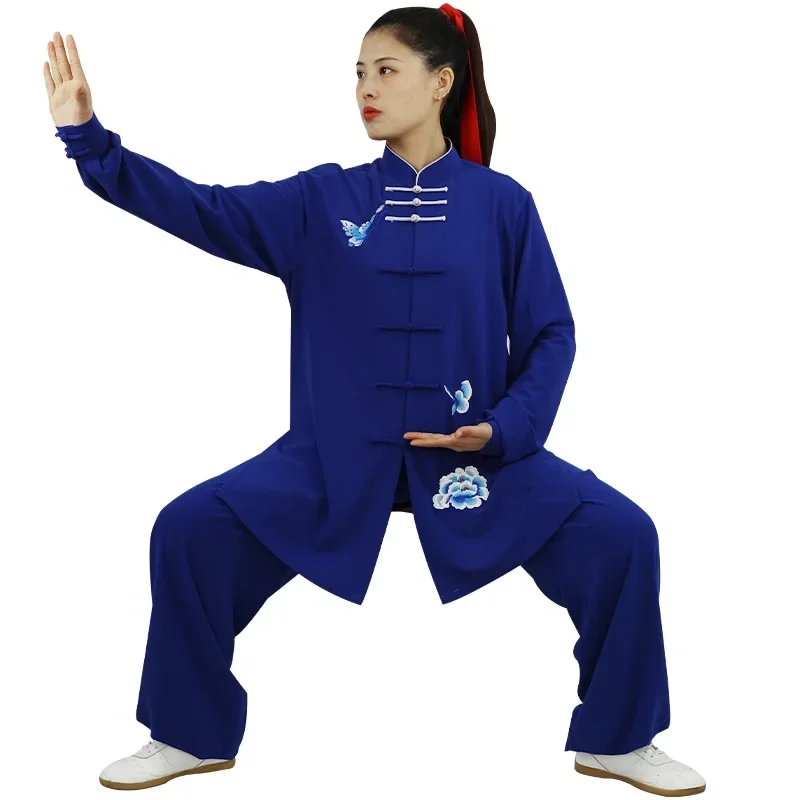 Traditional Chinese Clothing Taiji Long Sleeved Wushu Taichi Women Kungfu Uniform Suit Uniforms Tai Chi Exercise Clothing 12451