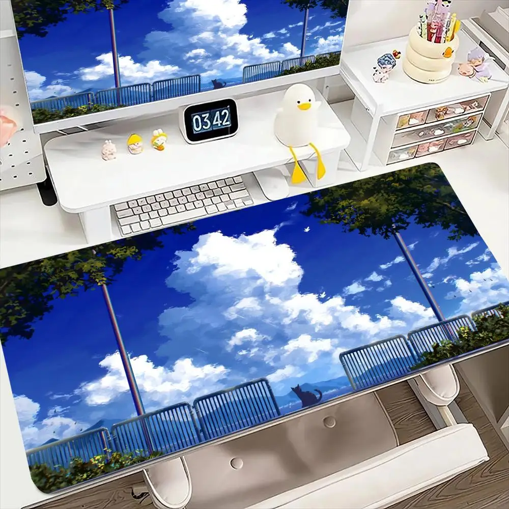 

Cute Japan Cat Mouse Pad Large Gamer Mousepad DeskMat Computer Gaming Accessories Art Carpet 900x400 Play Mats Anime Office Mat
