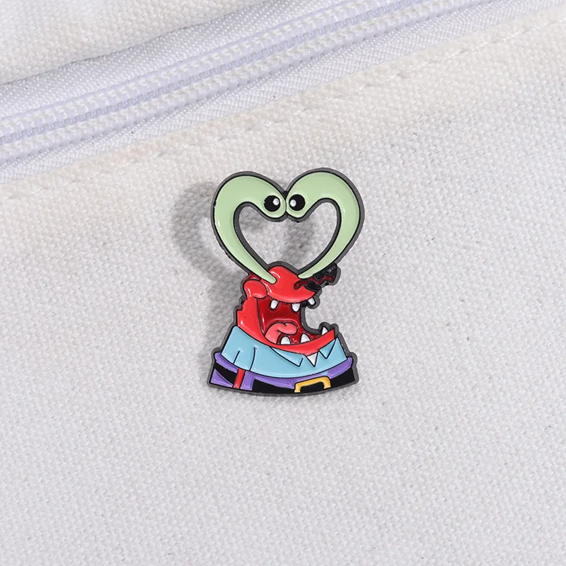 SpongeBob SquarePants Enamel Pin Captain Eugene H. Armor Abs Krabs Brooch Badge Fashion Jewellery Backpack Accessory Gifts