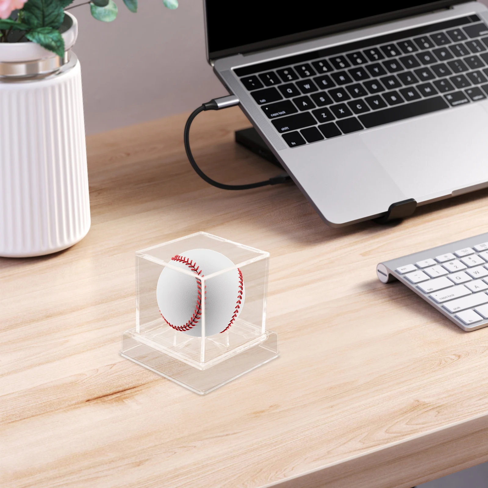

1pc Tennis Baseball Display Box Transparent Acrylic Case Holder Memorabilia Enclosure Dustproof Storage Cube
