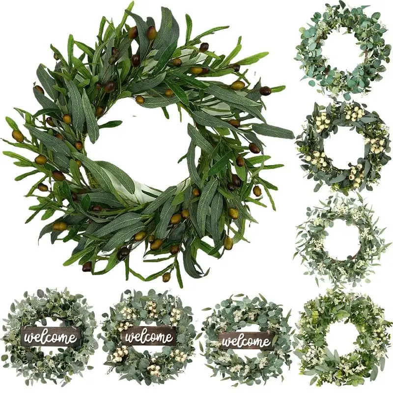 Eucalyptus Wreath 20in Eucalyptus Wreaths For Indoors With Berries Decorative Garlands Ornaments Wreath Supplies For Indoor