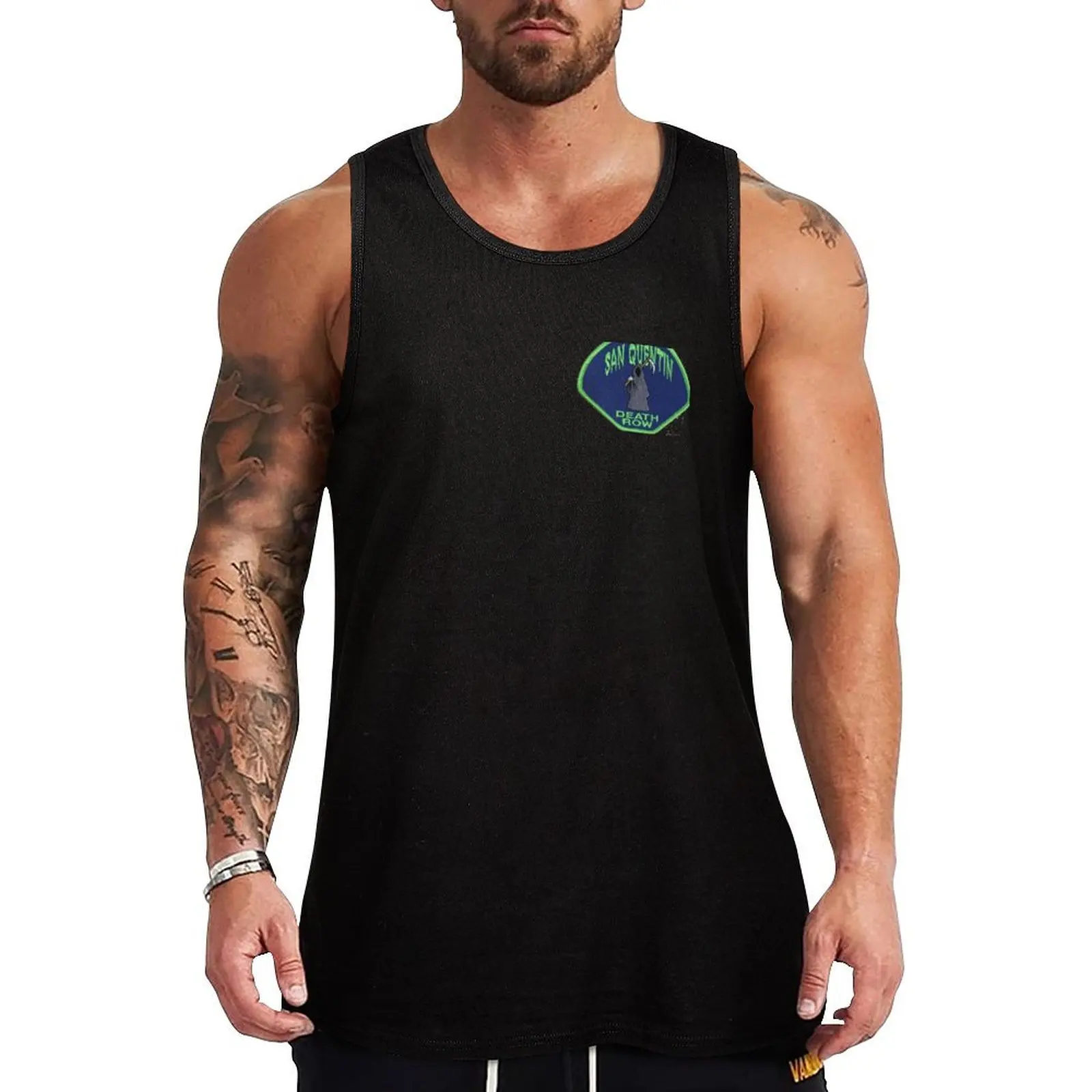 San Quentin Death Row Tank Top sleeveless gym shirt man fitness summer Men's tops