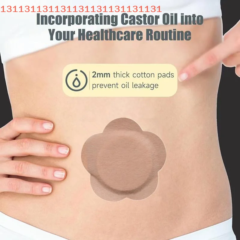 عبوة زيت الخروع للاستعمال مرة واحدة، ملصقات السرة اللاصقة ذاتية اللصق، مقاومة التسرب، واقيات أزرار البطن، 50 قطعة لكل مجموعة