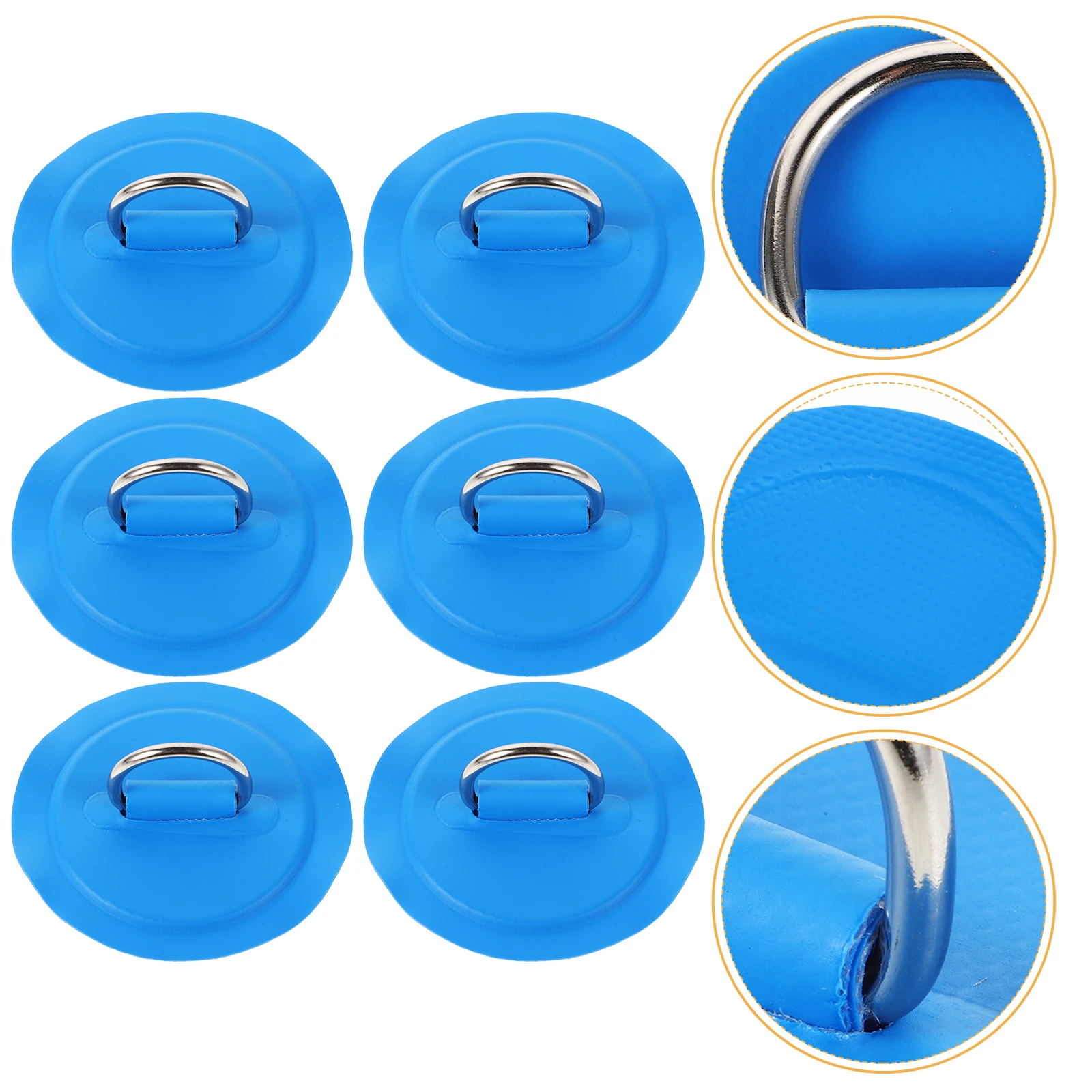 

6pcs Inflatable Paddleboard D Kit 8CM Steel Buckles PVC Patches Kayak Supplies Boat Attachments Cord Hooks Water Sports