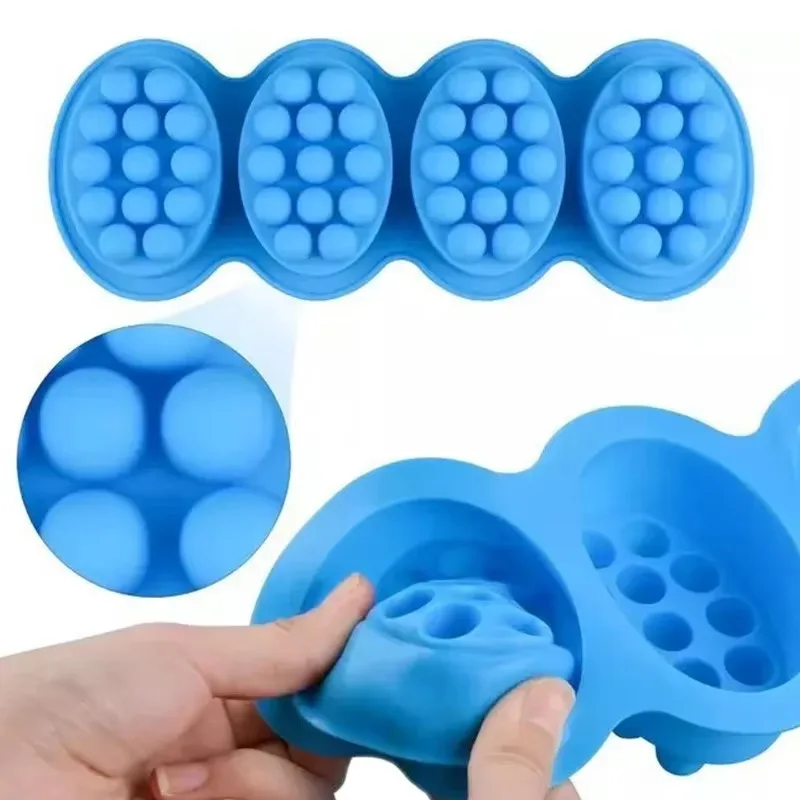 3D Silicone Soap Mold Oval Massage Shape, Soap Making Tool for Massage Therapy, Spa Soap Mould Crafts Accessories 1pc