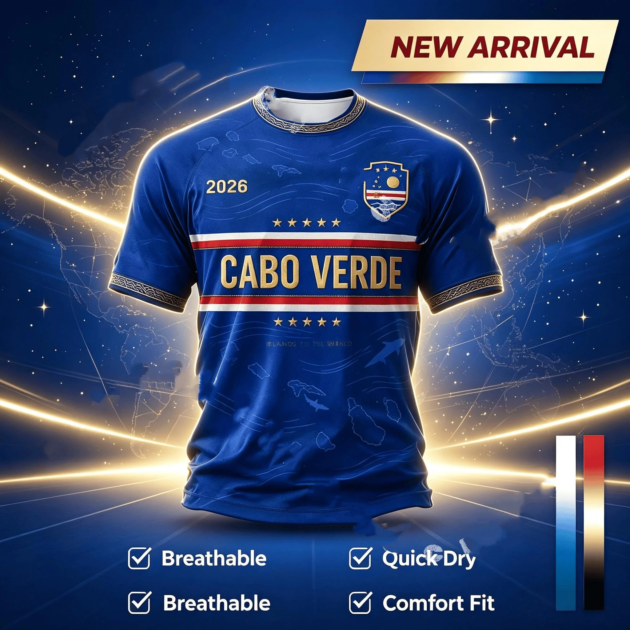2027 Cabo Verde 3D Printed Football Jersey Family Matching T-shirt Suitable For Daily And Training Wear Quick Drying Sweatshirt