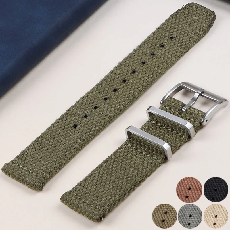 Cotton Nylon Band 20mm 22mm Canvas Strap Soft Sport Comfortable Wristband Quick Release for Seiko Bracelet Replacement Watchband