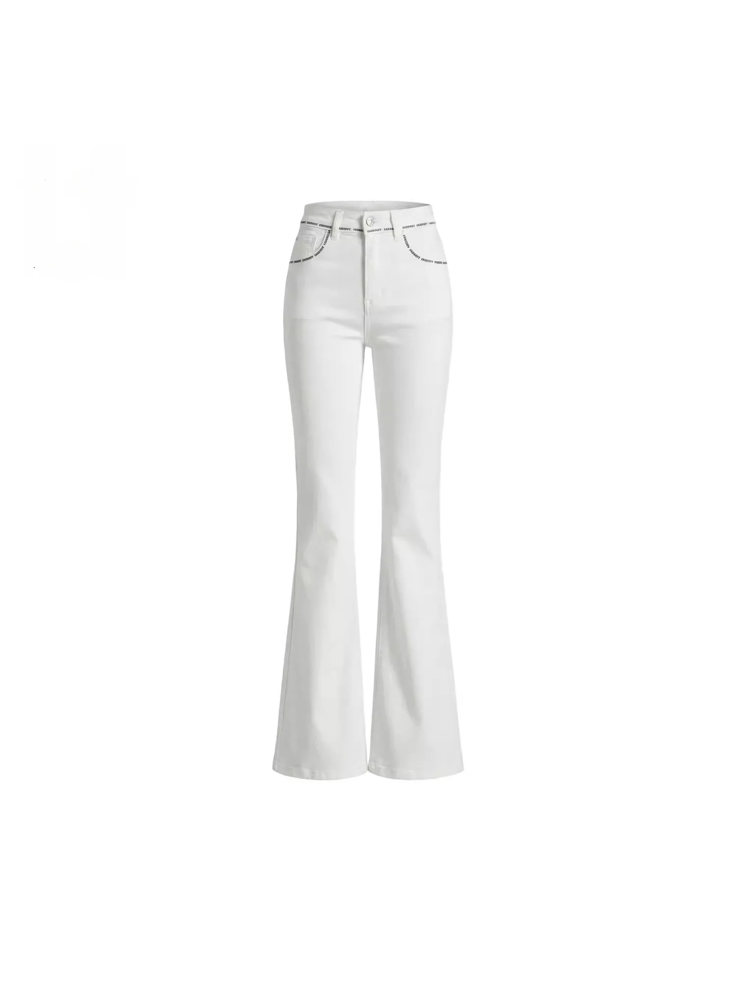 

White Bell Bot Jeans Women's Summer 2026 Loose Slimming High Waist Wide Leg Casual Jeans Ele Versatile Floor Length