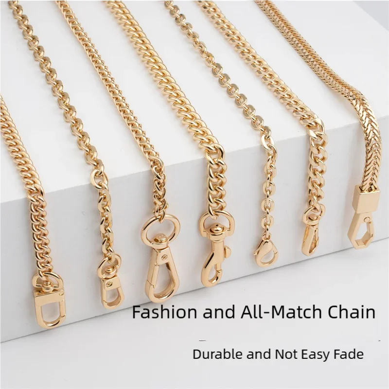 HOLIN 7 Różnych Stylów Złoty Metalowy Przedłużony Łańcuszek do Torebki Pod Pachę, Torby na Ramię, Paska na Ramię, Akcesoria Zamienne, Łańcuszek do Portfela