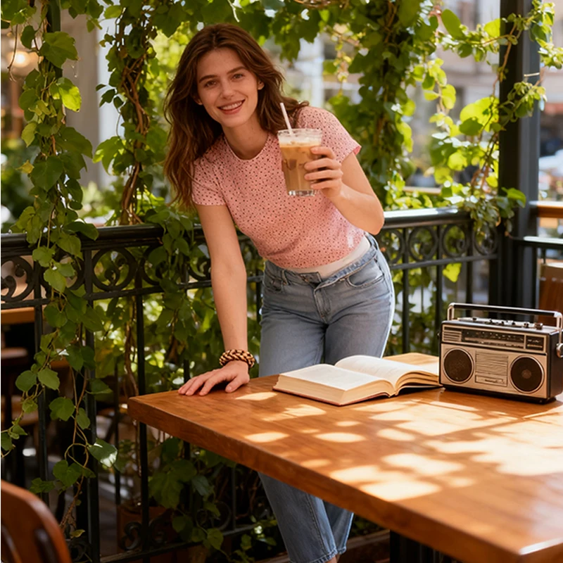 تيشيرت صيفي موضة Bodycon ملابس عالية الجودة للنساء Y2K قصيرة Harajuku محبوكة أنيقة على الطراز الكوري أكمام منقطة رقبة مستديرة #1