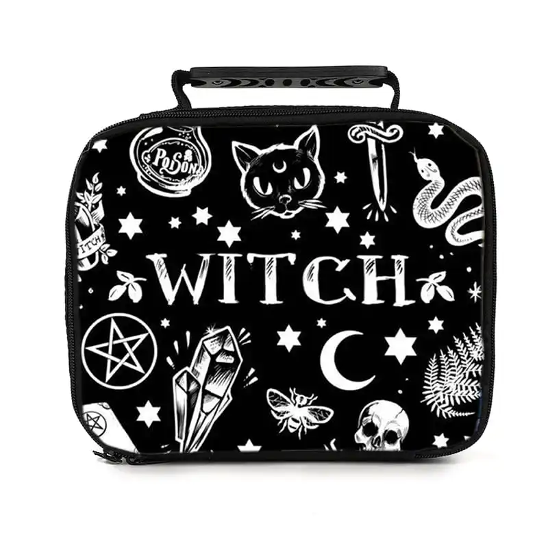 Hexenmuster Handliche Lunchbox für Jungen und Mädchen Beste Geschenke 2D Flache Cartoon-Schul-Bento-Lunchbox-Tasche für Kinder